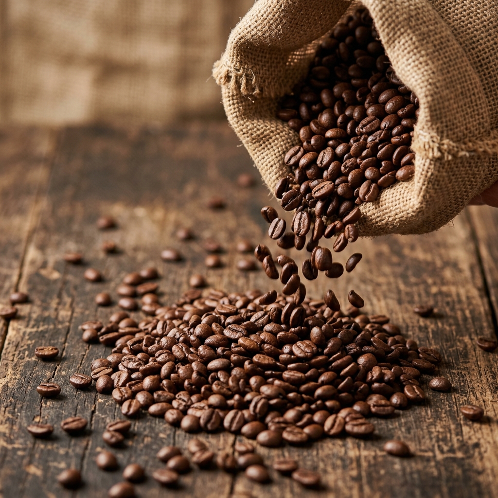 Freshly roasted coffee beans
