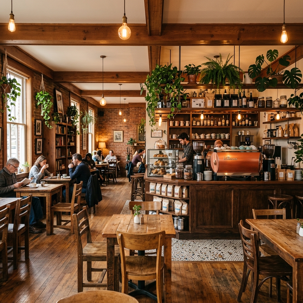 Cozy coffee shop interior